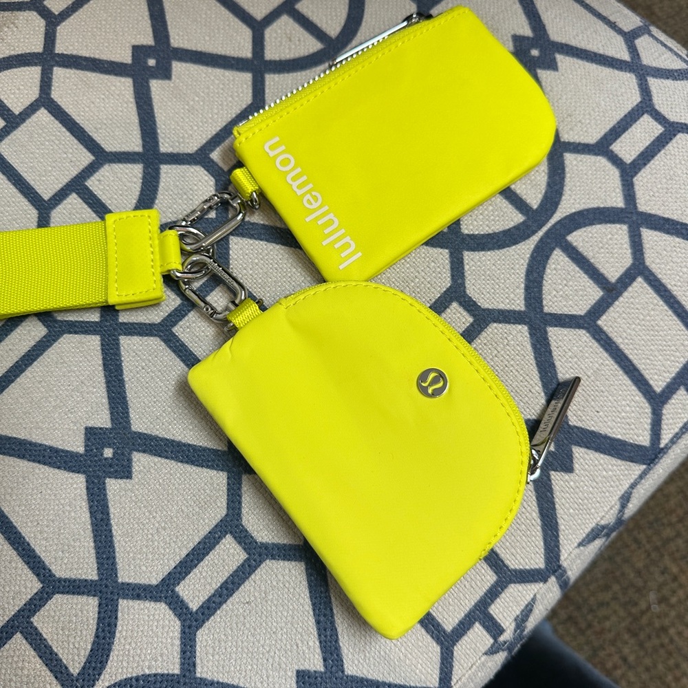Lululemon Athletica Yellow Clutch & Wristlet Set